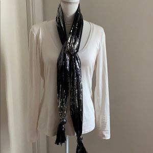 Black sequin scarf
